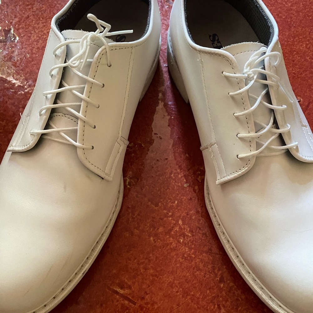 Bates military white shoes